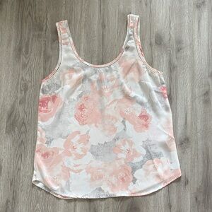 Dynamite Floral Tank Top - Pink and Gray